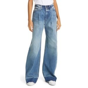 NEW FRAME Denim Mosaic Pleated Jean Released Hem